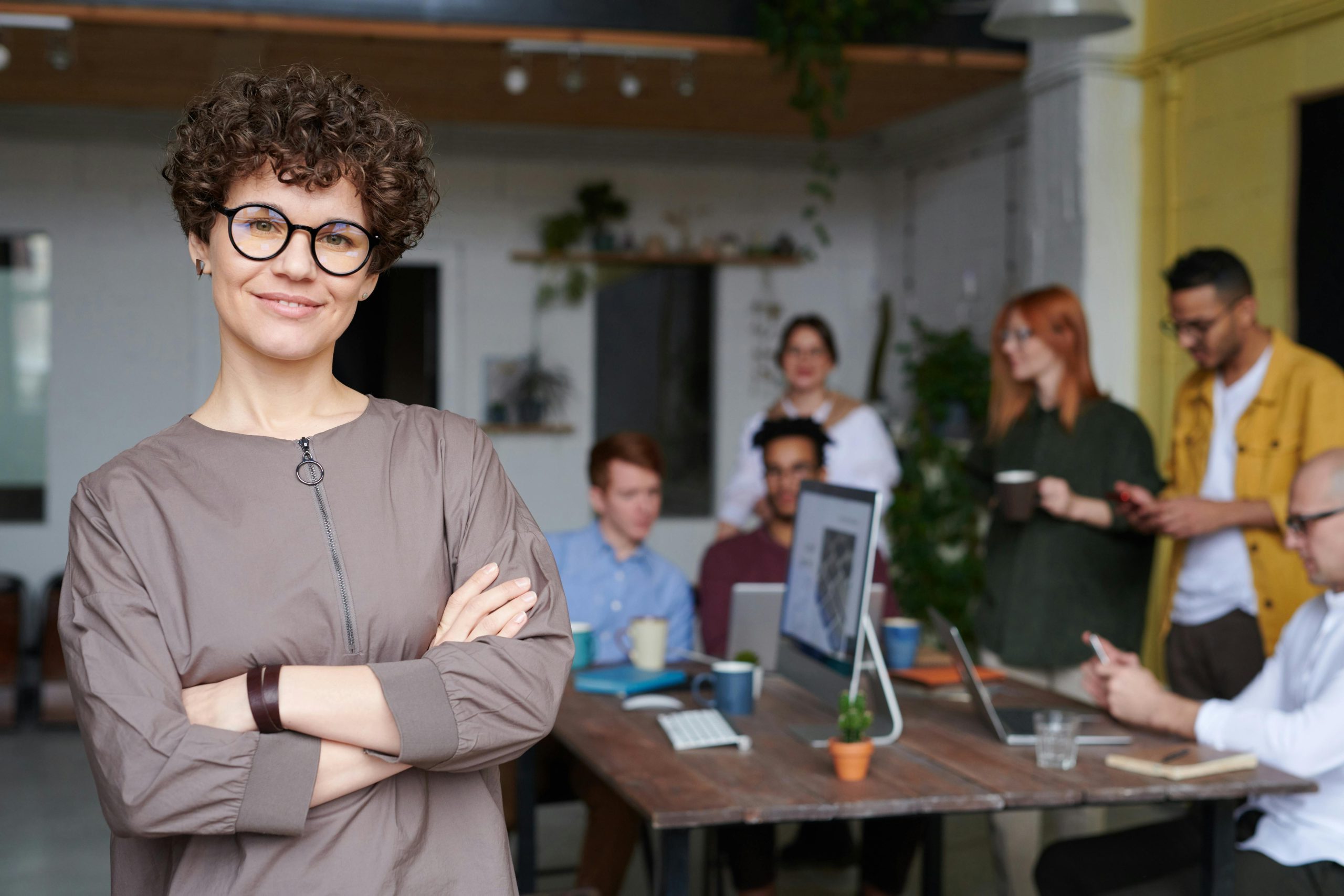 Business professionals collaborating